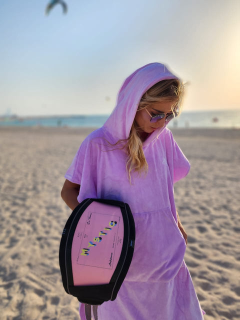 SurfVibes Premium Towel Poncho - Lila