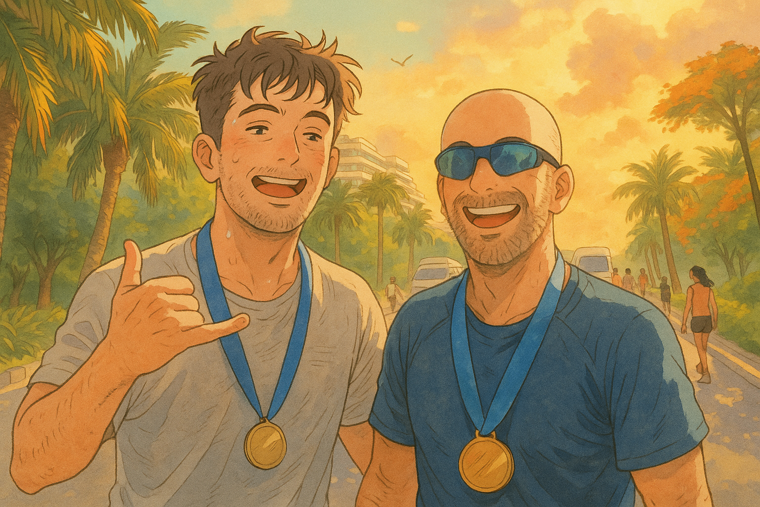 Illustration of Sean and Alvaro, the founders of Suru Sports.